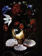 Juan de Espinosa Still-Life with Shell Fountain and Flowers oil painting